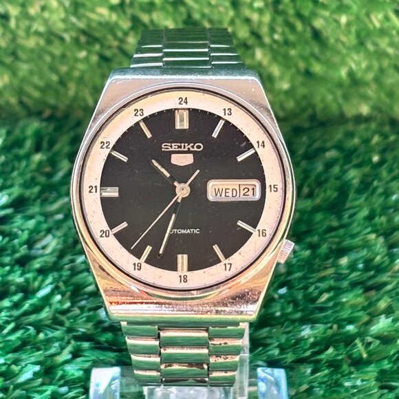 Seiko 5 -  Men's Automatic Vintage Watch – Black Dial - Picture 1 of 6